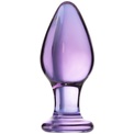 Фиолетовая стеклянная анальная пробка - 10 см.