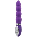 Фиолетовый вибратор с наплывами тельца Wild Pearls Beads Vibe - 18 см.