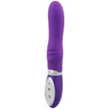 Фиолетовый вибратор с ребристым выступом Big Finger Vibe - 18 см.