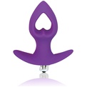 Фиолетовая анальная вибровтулка-сердечко с ограничителем - 8 см.
