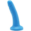 Голубой гладкий фаллоимитатор на присоске Happy Dicks Dong 6 inch - 15,2 см.