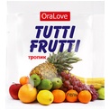 Саше гель-смазки Tutti-frutti со вкусом тропических фруктов - 4 гр.