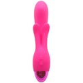 Розовый вибратор INDULGENCE Rechargeable Frolic Bunny - 18,7 см.