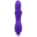 Фиолетовый вибратор INDULGENCE Rechargeable Frolic Bunny - 18,7 см.