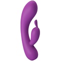 Фиолетовый вибратор Grace с клиторальным отростком - 16,5 см.