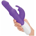 Фиолетовый вибратор-кролик с вращающимися бусинами - 25 см.
