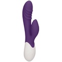Фиолетовый вибратор-кролик Sunburst с функцией нагрева - 20 см.