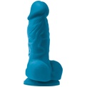 Голубой фаллоимитатор на присоске Pleasures 4 Dildo - 14,2 см.