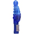 Синий вибратор-кролик Rotating Bubbles - 23,2 см.
