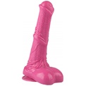 Розовый фаллоимитатор-реалистик с мошонкой - 25 см.