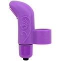 Фиолетовая вибронасадка на палец MisSweet - 7,4 см.