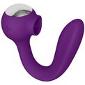 Фиолетовый универсальный вибратор Drago с язычком - 18,3 см.