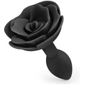 Черная гладкая анальная втулка-роза