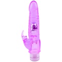 Фиолетовый вибратор Glitters Dual Teaser - 23 см.