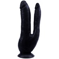 Черный анально-вагинальный фаллоимитатор Dark Magic Dual Penis - 19,5 см.
