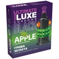 Черный стимулирующий презерватив  Грива мулата  с ароматом яблока - 1 шт.