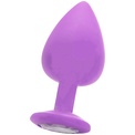 Фиолетовая анальная пробка OUCH! Extra Large Diamond Butt Plug с кристаллом - 9,3 см.