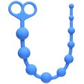Голубая анальная цепочка Orgasm Beads - 33,5 см.