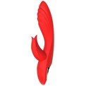 Красный вибратор-кролик 5’’ Silicone Kissing - 20,2 см.