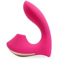 Розовый  L-образный вибромассажёр с вакуумной стимуляцией 3,5’’ Silicone Billow Suction Lover