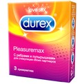 Рельефные презервативы с точками и рёбрами Durex Pleasuremax - 3 шт.
