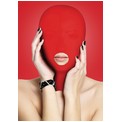 Красная маска на голову с прорезью для рта Submission Mask