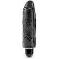 Чёрный вибратор-реалистик 6  Vibrating Stiffy - 17,8 см.