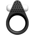 Чёрное эрекционное кольцо LIT-UP SILICONE STIMU RING 1 BLACK