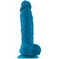 Голубой фаллоимитатор на присоске ColourSoft 5  Soft Dildo - 17,8 см.