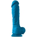 Голубой фаллоимитатор на присоске ColourSoft  8  Soft Dildo - 23,5 см.