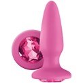 Розовая анальная пробка с розовым кристаллом Glams Pink Gem - 10,4 см.