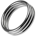 Металлическое эрекционное кольцо с рёбрышками размера M