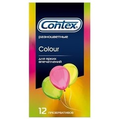  Разноцветные презервативы CONTEX Colour 12 шт 