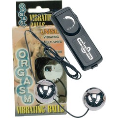  Серебристые вагинальные шарики с вибрацией ORGASM VIBRATING BALL 