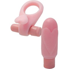  Многофункциональный розовый набор REE TRUE LOVE: вибропуля с насадкой и эрекционное кольцо 