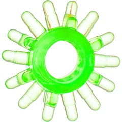  Зеленое эрекционное кольцо с шипами 