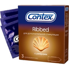  Презервативы с рёбрышками CONTEX Ribbed 3 шт 