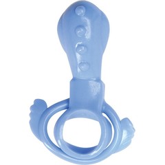 Голубое виброкольцо с клиторальным стимулятором 