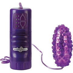  Фиолетовое водонепроницаемое виброяйцо с пупырышками 