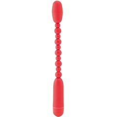  Красный анальный вибратор-палочка 19 см 