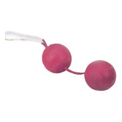  Вагинальные шарики розового цвета с силиконовой сцепкой 