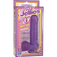 Фиолетовый гелевый фаллос CRYSTAL JELLIES 18 см 