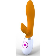  Оранжево-белый мультискоростной вибратор Rabbit 
