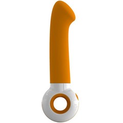  Оранжево-белый вибратор O-zone с кончиком для G-массажа 