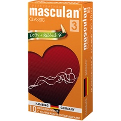  Презервативы Masculan Classic 3 Dotty Ribbed с колечками и пупырышками 10 шт 