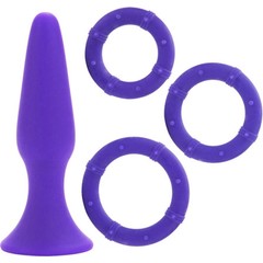  Фиолетовый набор: анальная пробка эрекционные кольца 