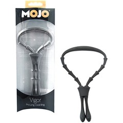  Черное эрекционное кольцо-лассо Mojo Vigor 