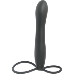  Черная насадка на пенис для двойной стимуляции Mojo BlackJack 15 см 