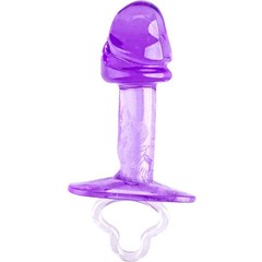  Фиолетовая анальная пробка с фаллической головкой 9 см 