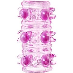  Нарядная насадка на фаллос с шипами и бусинами 